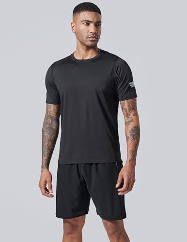 5 Pack Men’s Active Quick Dry Crew Neck T Shirts | Athletic Running Gym Workout Short Sleeve Tee Tops Bulk (Set 3, Large) : Clothing, Shoes & Jewelry
