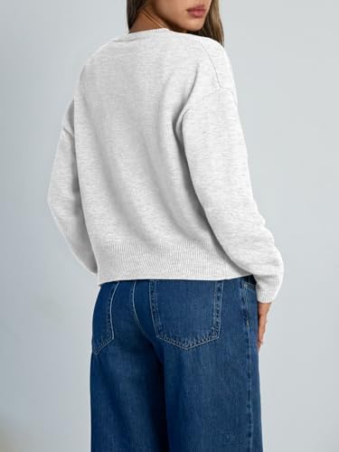 Trendy Queen Cropped Cardigan Sweaters for Women Lightweight Y2k Fall Outfits Spring Fashion Clothes 2026 Grey M at Amazon Women’s Clothing store